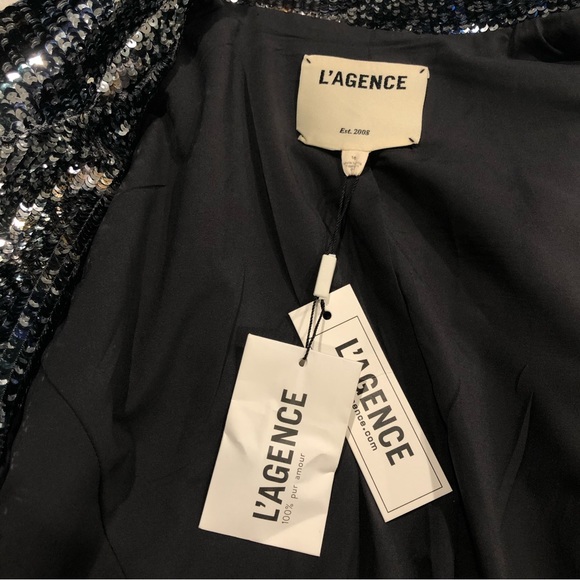 L'AGENCE Kenzie Sequin Double Breasted Blazer - Picture 8 of 12